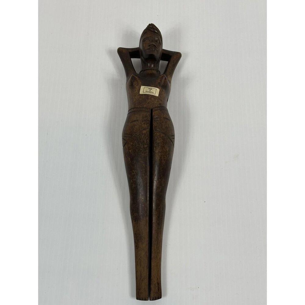 Carved Wood Handmade Philippines Nutcracker Split‎ Leg Nude Lady Woman Risqué